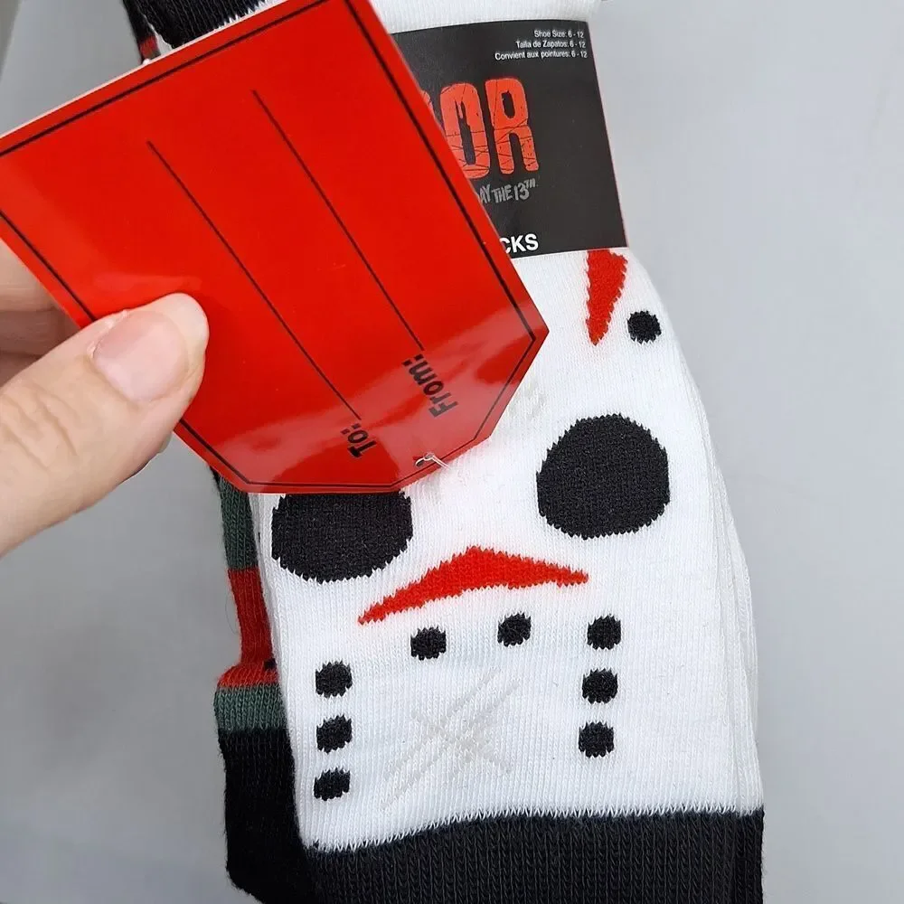Jason vorhees Freddy nightmare on Elm Street, friday the 13th crew socks